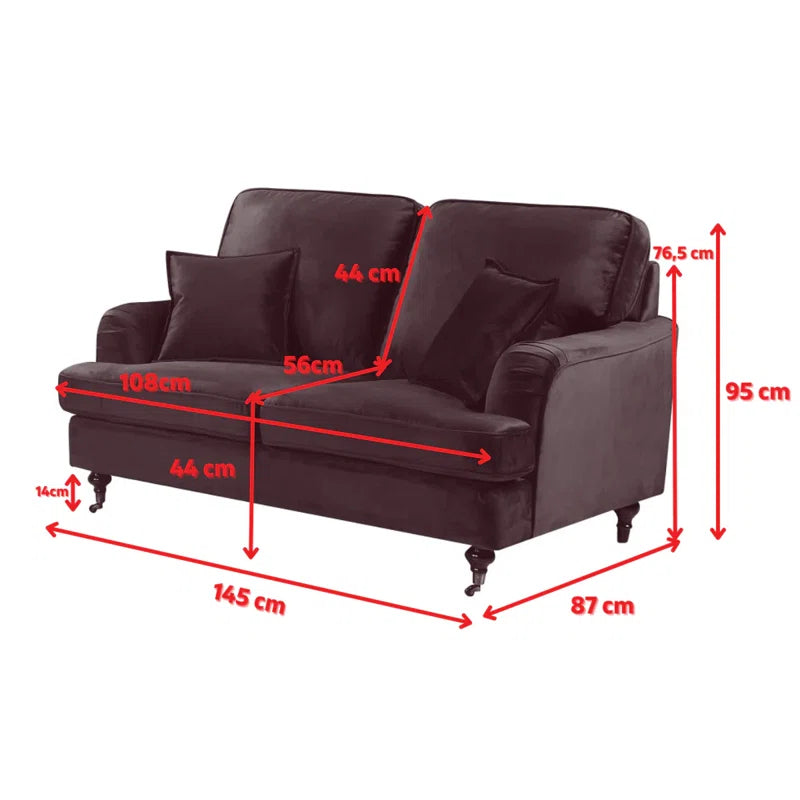 Floresville 145Cm Recessed Arm Sofa