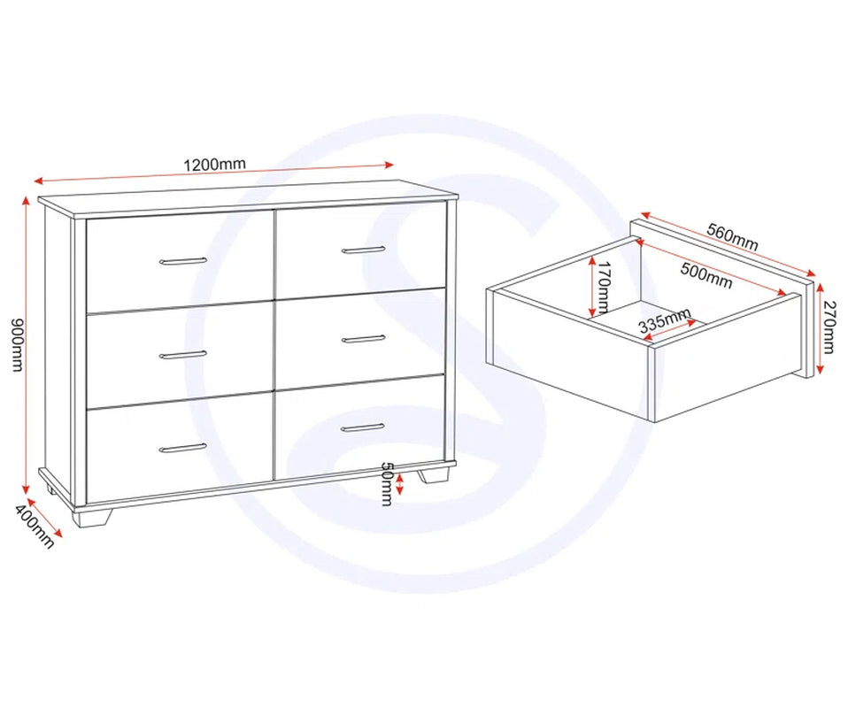 Naisha 6 - Drawer Chest of Drawers