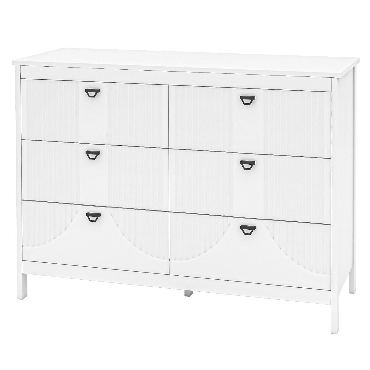 6-Drawer Wooden Chest of Drawers with Handles
