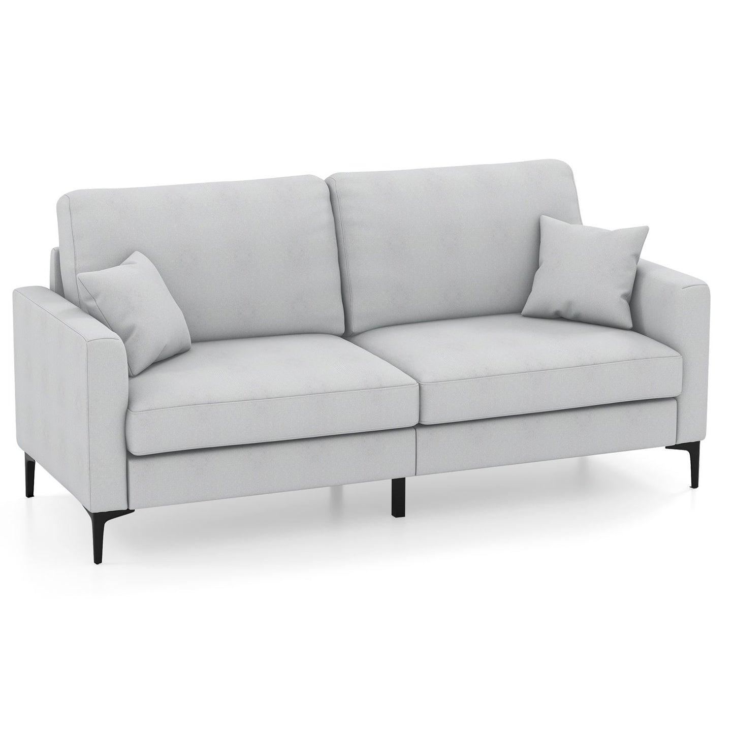 191Cm Wide Upholstered Loveseat Sofa with Armrest and Pillows