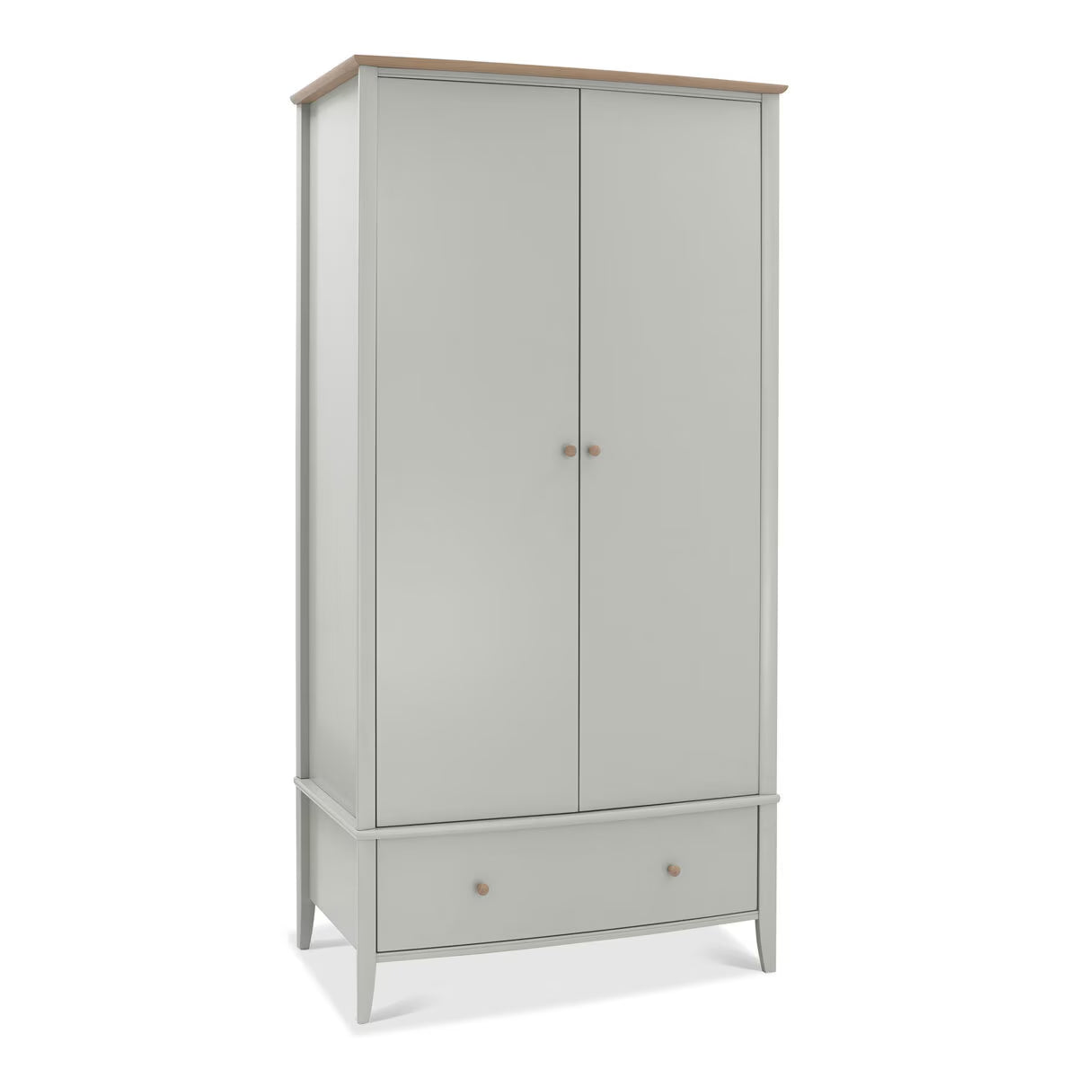 Whitby Scandi Oak & Grey Double Wardrobe