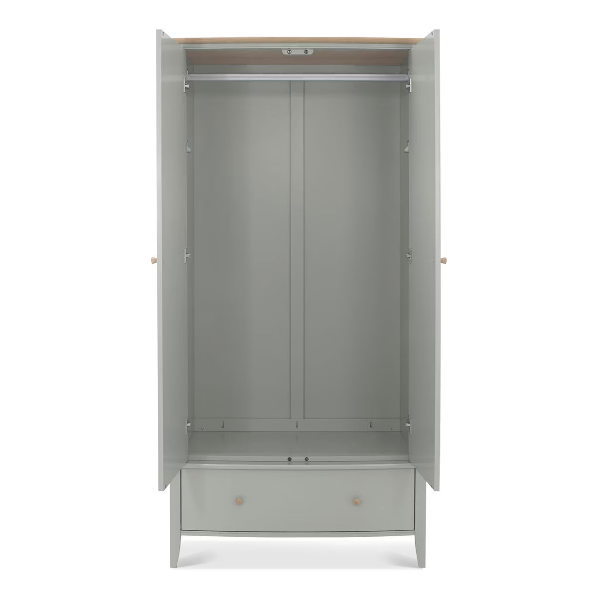 Whitby Scandi Oak & Grey Double Wardrobe