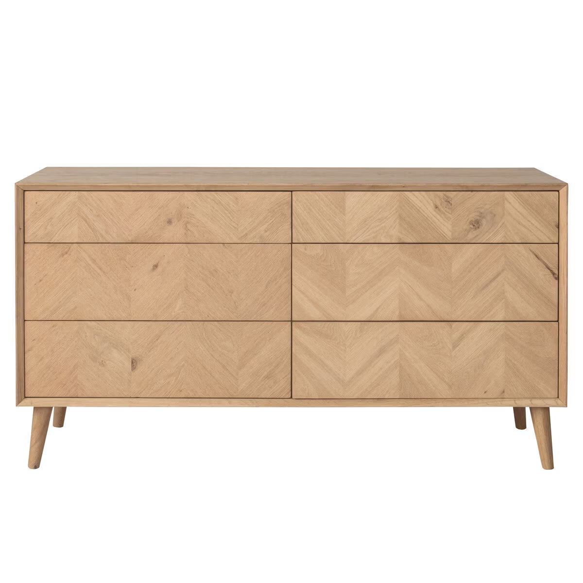 Milano Oak 6 Drawer Chest of Drawers