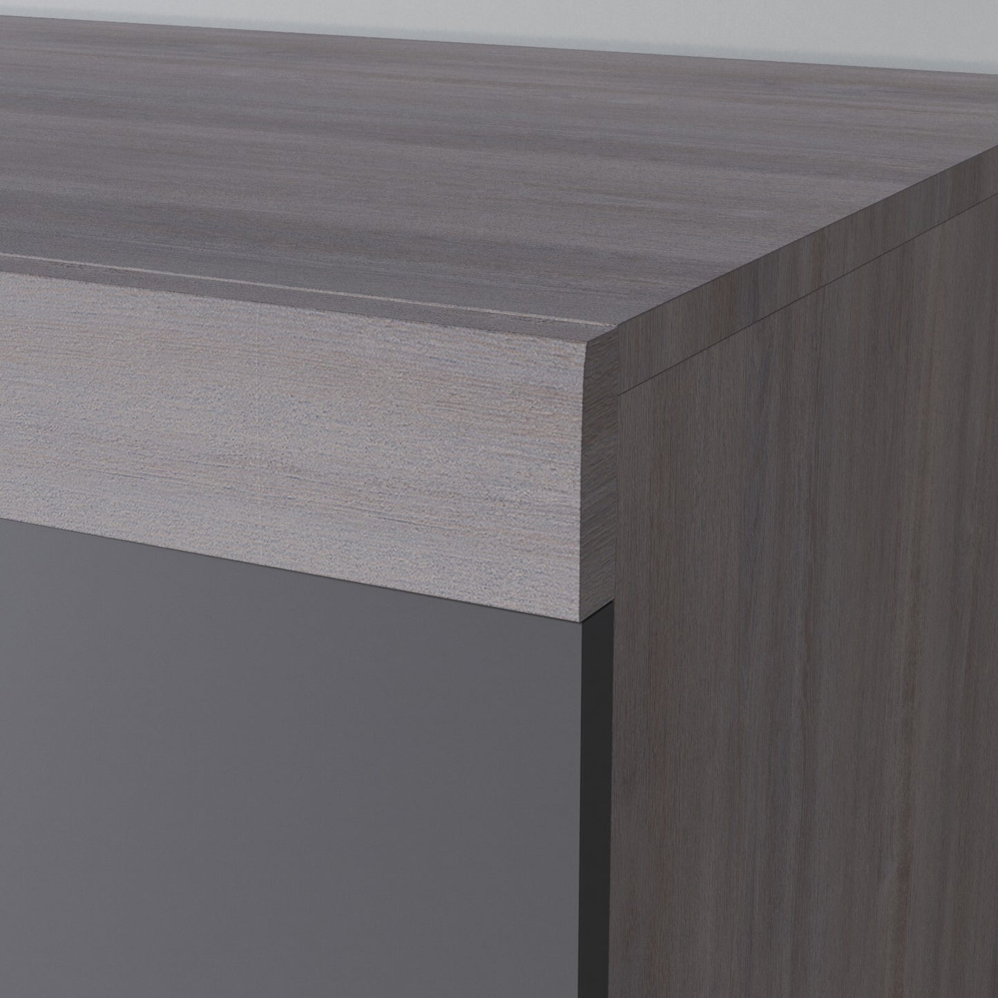 2 Door 2 Drawer Wardrobe - Grey & Grey Oak Effect Bedroom Furniture Storage Rail