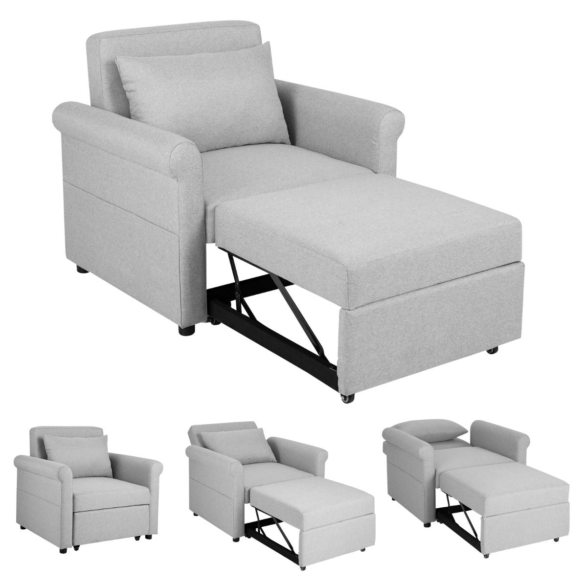 3-In-1 Convertible Sofa Bed with Pillow