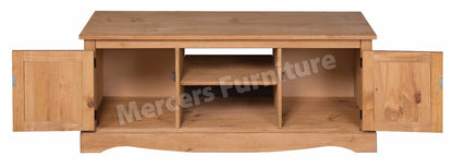 Corona TV Unit Stand 2 Door Media Flatscreen Television Pine by Mercersfurnitu