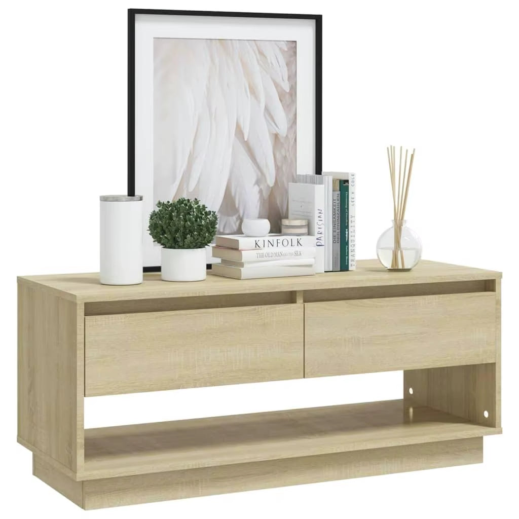 Sonoma Oak TV Cabinet 102X41X44 Cm - Stylish Engineered Wood Storage Unit