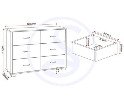 Naisha 6 - Drawer Chest of Drawers