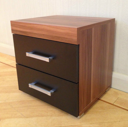 Black & Walnut 4+2 Drawer Chest & 2 Drawer Bedside Cabinet Bedroom Furniture 6
