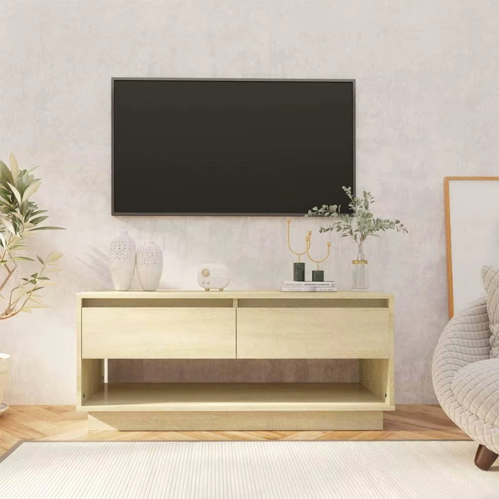 Sonoma Oak TV Cabinet 102X41X44 Cm - Stylish Engineered Wood Storage Unit