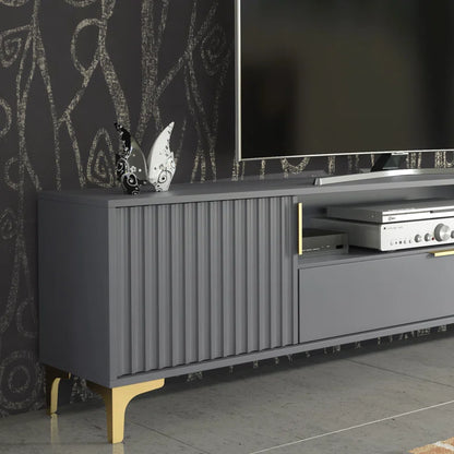 200Cm Loft Retro Novaleigh Tv Unit Stand Vintage Cabinet Cupboard