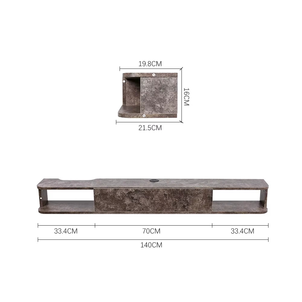 Grey MDF Framed Sideboard TV Stand TV Unit with Easy Cable Access