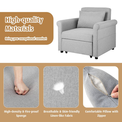 3-In-1 Convertible Sofa Bed with Pillow