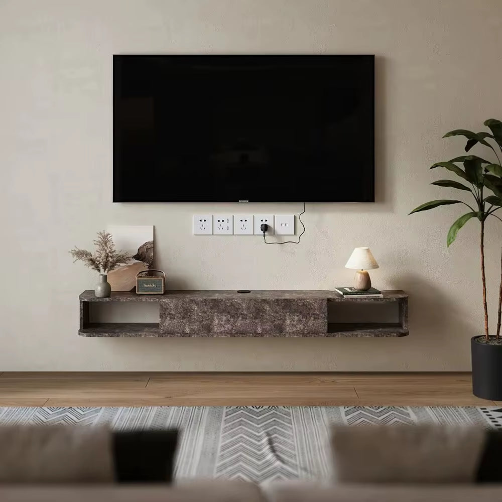 Grey MDF Framed Sideboard TV Stand TV Unit with Easy Cable Access