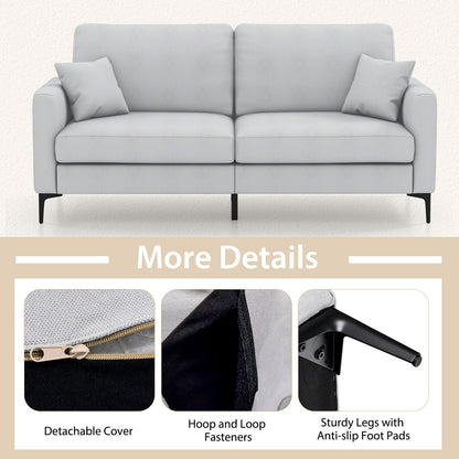 191Cm Wide Upholstered Loveseat Sofa with Armrest and Pillows