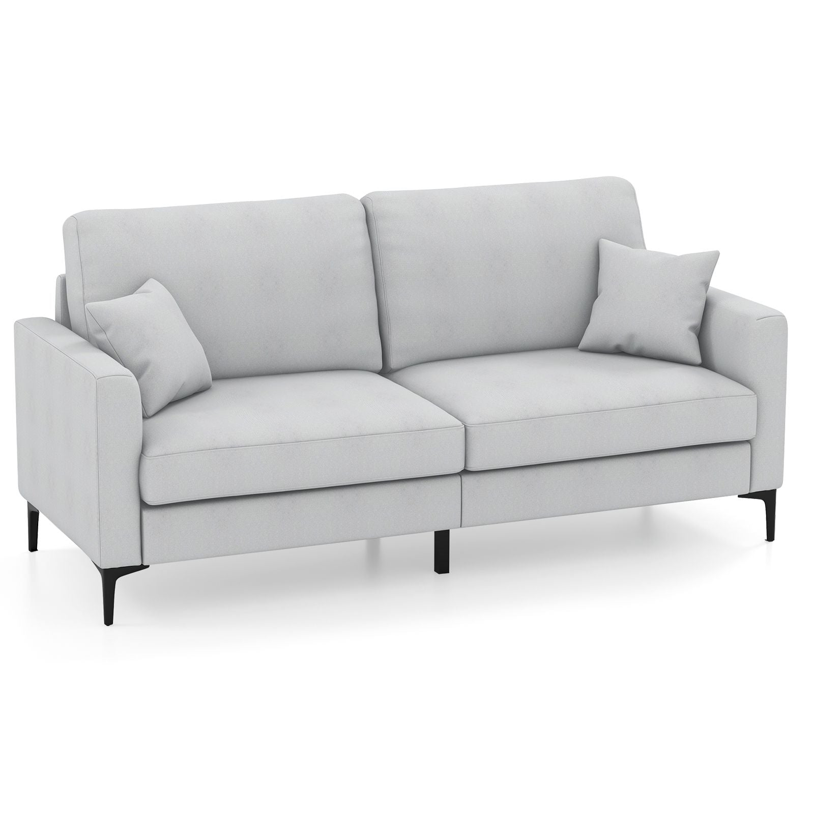 191Cm Wide Upholstered Loveseat Sofa with Armrest and Pillows
