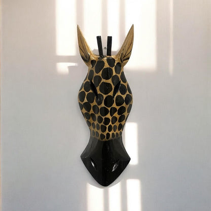 Wooden Zebra Giraffe Animal Head Home Wall Decoration 50Cm Christmas Gift