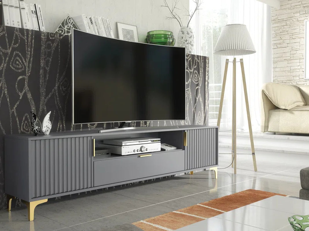200Cm Loft Retro Novaleigh Tv Unit Stand Vintage Cabinet Cupboard