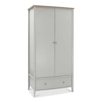 Whitby Scandi Oak & Grey Double Wardrobe
