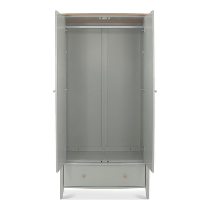 Whitby Scandi Oak & Grey Double Wardrobe