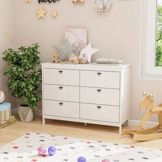 6-Drawer Wooden Chest of Drawers with Handles