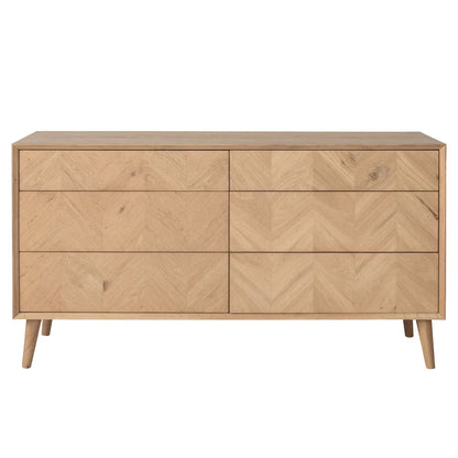 Milano Oak 6 Drawer Chest of Drawers