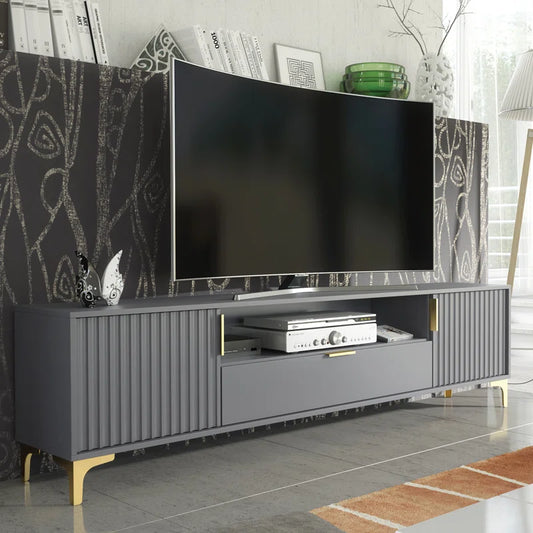 200Cm Loft Retro Novaleigh Tv Unit Stand Vintage Cabinet Cupboard