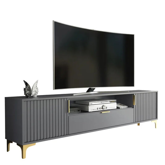 200Cm Loft Retro Novaleigh Tv Unit Stand Vintage Cabinet Cupboard