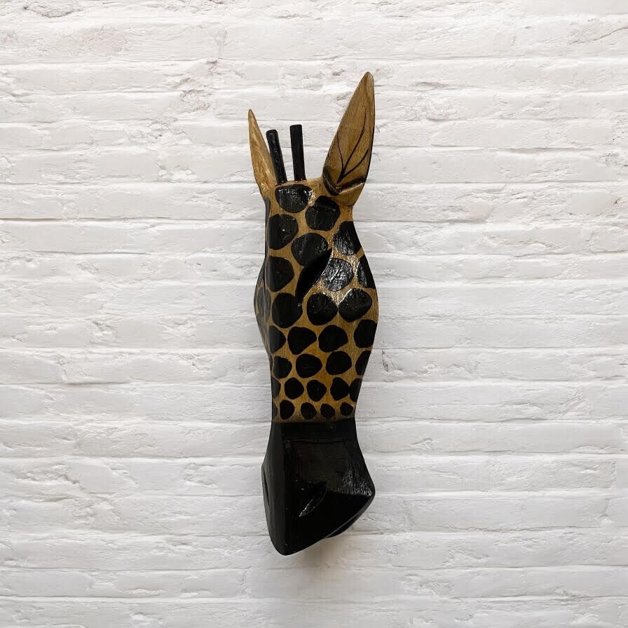 Wooden Zebra Giraffe Animal Head Home Wall Decoration 50Cm Christmas Gift