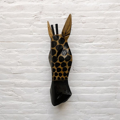 Wooden Zebra Giraffe Animal Head Home Wall Decoration 50Cm Christmas Gift