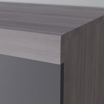 2 Door 2 Drawer Wardrobe - Grey & Grey Oak Effect Bedroom Furniture Storage Rail