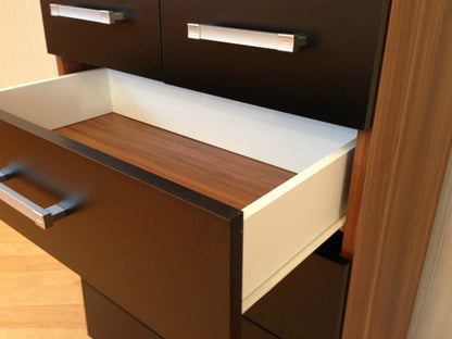Black & Walnut 4+2 Drawer Chest & 2 Drawer Bedside Cabinet Bedroom Furniture 6