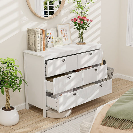 6-Drawer Wooden Chest of Drawers with Handles