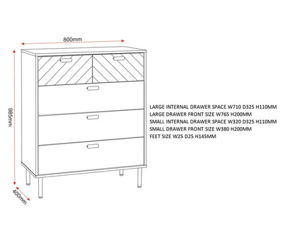 Nathainel - Two over Three Drawer Chest
