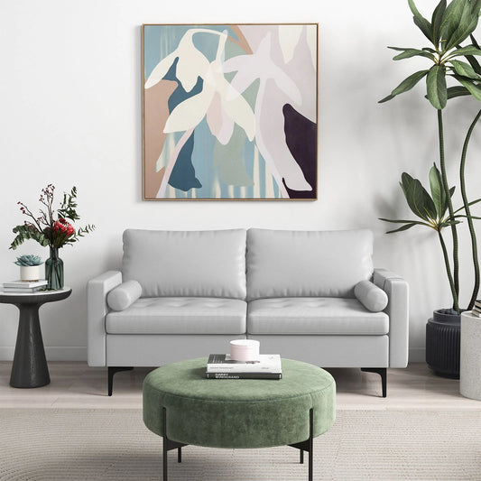 Modular Sectional Sofa Couch with 2 Removable Bolsters, Solid Metal Legs